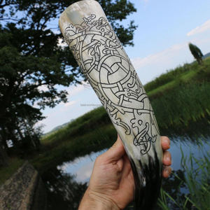 Corne à boire viking authentique Nawe pour la bière, corne de buffle polie de haute qualité, décoration d'intérieur de Falak World Export - Product Image 5