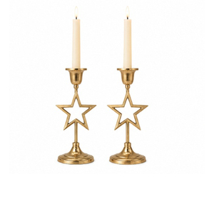 Porte-bougie de Noël en fer au design unique, base en bois, flocon de neige en métal, pour centre de table ou décoration de maison - Product Image 5