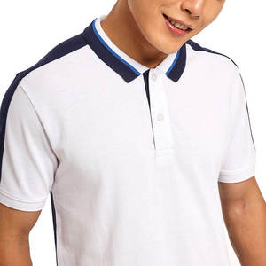 เสื้อโปโลสีพื้นสำหรับธุรกิจกอล์ฟผู้ชาย ผ้าฝ้าย 95% ผสมสแปนเด็กซ์ 5% ปักโลโก้แบบกำหนดเอง ดีไซน์ใหม่ - Product Image 3