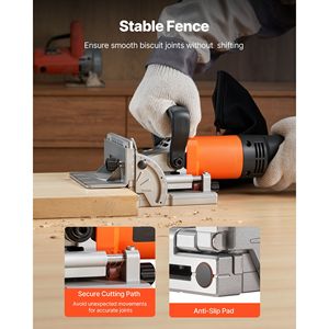 Kit d'outils pour jointeuse à biscuits 5.9A, moteur 760W 11 600 tr/min, lame à pointe carbure avec encoche de positionnement à 45 degrés pour jointeuses à doigts - Product Image 6