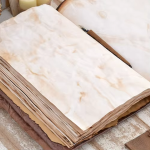 สมุดบันทึกหนังแท้ลายดอกไม้โบราณ ปกอ่อน ขนาดใหญ่ สไตล์วินเทจ ทำมือ ขอบฉีกแบบดั้งเดิม เหมาะสำหรับการอ่าน - Product Image 5