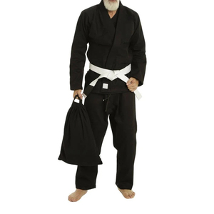 Uniforme de Karate Negro para Hombre, 100% Algodón, Transpirable, Corte Regular, Ropa de Artes Marciales para Adultos, Cinturón Blanco Incluido - Product Image 3