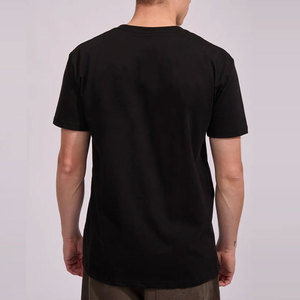 Camiseta tejida transpirable de algodón jersey, corte largo, lisa, anti-bolitas, cuello redondo, estilo vintage para hombre en oferta - Product Image 4