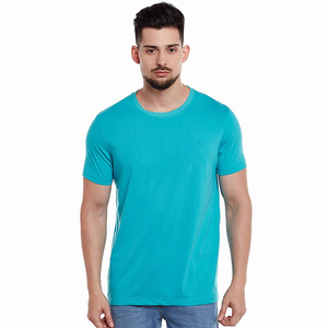 T-shirts personnalisés 100% coton pour hommes, respirants, couleur unie, col rond, manches courtes, tissu tricoté, t-shirts tendance - Product Image 1