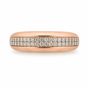 Anillo de Eternidad para Hombre en Oro Rosa de 18 Quilates con Micro Pavé de Circonita Cúbica, Delgado, Pulido, Apilable, para Bodas, Fiestas, Uso Diario, Regalo, Joyería - Product Image 1