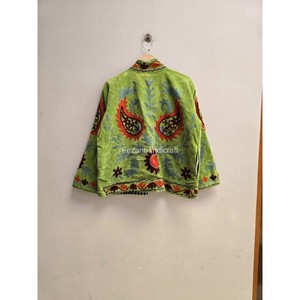 Leaf Embroidery <b>Jacket</b> Coat Uzbek Suzani Velvet <b>Jacket</b> Unisex Winter <b>Jacket</b> Women's Overcoat <b>Hippie</b> Style - Product Image 4