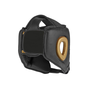 Casque de boxe noir et or en cuir PU, protection faciale, fermeture réglable à boucle et crochets, unisexe, adulte, casque de sport - Product Image 5