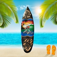 Offre Spéciale nouveau Design fait à la main en bois planche de surf aérographe 50 cm Bali Art sculpture Plaque tenture murale décoration