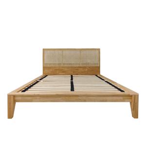 Base de Cama de Plataforma de Madera con Cabecero de Ratán, Tamaño Queen, Diseño Japonés, Fácil Montaje sin Herramientas, OEM ODM Vietnam - Product Image 2