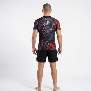 Wholesale Custom Logo Breathable Short Jiu Jitsu Rashguards-Direct Injection <b>Heat</b>-Transfer Printed Sportswear-Design Your Own - Product Image 2