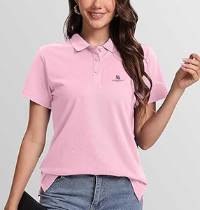 Women Solid Pattern Cotton Polo Shirt <b>Short</b> <b>Sleeve</b> Breathable Casual Knitted Top <b>Button</b> <b>Up</b> Summer Wear 2026 - Product Image 2