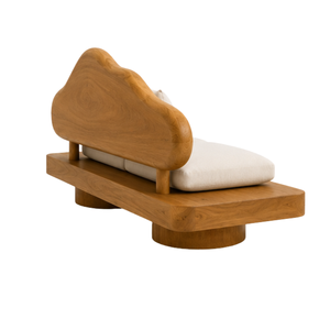 Canapé ARTERRA Premium en teck écologique durable, moderne, trois places, rembourré en mousse, sans accoudoirs, semi-circulaire, pour salon - Product Image 3