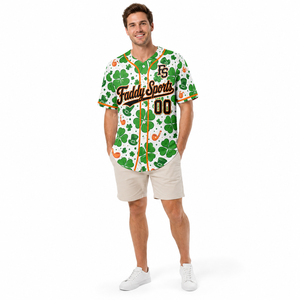 Maillot de baseball personnalisé de haute qualité avec logo par sublimation pour la Saint-Patrick, respirant, à boutons, pour homme, uniforme d'équipe sportive - Product Image 3