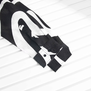 Chemise à manches longues en lin imprimé de luxe pour homme, coupe ajustée - Product Image 6