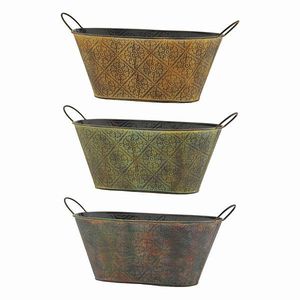 Maceta de metal de alta calidad, maceta decorativa para flores, para uso en interiores, exteriores, jardín, balcón, patio y decoración elegante del hogar. - Product Image 2
