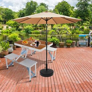 50kg Aluminum Alloy One Piece Camping Table and Chair 136*85.5*67cm Wood Grain Color - Product Image 2