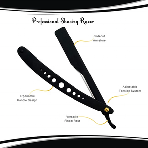 Professional Curve Straight Razor <b>Men</b> Wood Handle Barber Shaving Spider Pattern Face Cleaning Stainless Steel Blade A+ Grade - Product Image 3