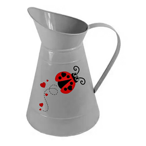 เหยือกโลหะชุบสังกะสีสำหรับตกแต่งโต๊ะพร้อมผู้ผลิตผึ้งสำหรับตกแต่งบ้าน - Product Image 1