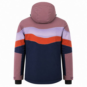 เสื้อแจ็คเก็ตสกีผู้ชายกันน้ำ 10,000 มม. ผ้า Power Stretch สีสันตัดกัน มีฮู้ด ซิปหน้า ผลิตจากโพลีเอสเตอร์สังเคราะห์ สำหรับกิจกรรมกลางแจ้ง - Product Image 3