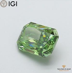 Diamant de laboratoire cultivé CVD de couleur vert vif fantaisie, clarté VS1, forme RADIANT, 1,00 CARAT avec certificat IGI pour bijoux parfaits - Product Image 5