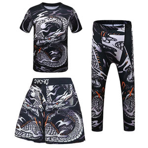 เสื้อรัดกล้ามเนื้อแบบยูนิเซ็กซ์สำหรับบราซิลเลียนยิวยิตสู ผลิตจากผ้าสแปนเด็กซ์และโพลีเอสเตอร์ พร้อมลายพิมพ์แบบซับลิเมชั่น เหมาะสำหรับยิวยิตสู MMA คิกบ็อกซิ่ง มวยไทย - Product Image 2