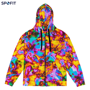 Nouveau sweat à capuche zippé tendance 2026, imprimé par sublimation, motif coloré, coupe régulière, respirant, décontracté - Product Image 3