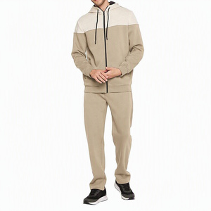 Precio al por mayor: Chándal liso para hombre con cremallera, sudadera con capucha de poliéster acanalado, chándal de entrenamiento de secado rápido para hombre - Product Image 6