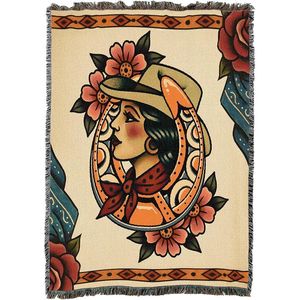 Coperta in Tessuto di Cotone 50x60 con Design Tradizionale Americano Celestiale Blu, Prodotta negli USA - Product Image 1