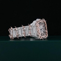 Nouvelle montre en moissanite VVS, montre diamantée, montre classique hip-hop de luxe, montre mécanique automatique à aiguilles pour hommes, fabriquée en Inde
