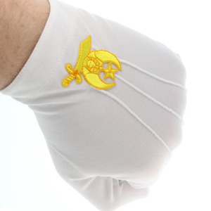 Guantes Deportivos Masónicos de Algodón Blanco con Logotipo Amarillo Impreso por Transferencia de Calor, Largura hasta la Muñeca, Estilo Sencillo, para Primavera y Otoño - Product Image 5