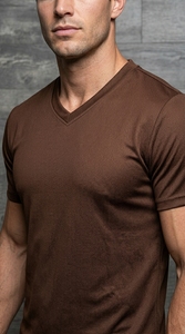 Camiseta de algodón ajustada para hombre, cuello en V, media manga, suave, elástica, informal, ligera, para verano - Product Image 4