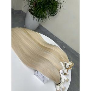 Extensions de cheveux blond clair en vrac, lisses et soyeux, double trame, cheveux humains vierges vietnamiens, tissage machine double trame, pour tressage et permanente - Product Image 2
