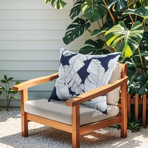 2 Pack 18x18 Inch Blue Leaf Outdoor Throw <b>Pillows</b> <b>Waterproof</b> Fade-Resistant Patio Cushions Soft Comfortable Decorative <b>Pillow</b> - Product Image 4