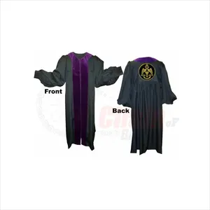 2023 Freemason Gown Made of Satin Material Braids Embroidery Craft OEM as Per Full Custom Requirement