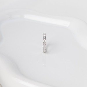 Anillo de Eternidad Completo con Diamantes Cultivados en Laboratorio, Corte Esmeralda Redondo, en Oro Blanco de 14K, Anillo de Boda de Lujo, Regalo de Aniversario para Ella, Elegante - Product Image 4