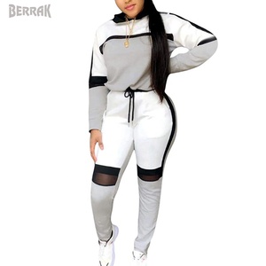 Kliou — ensemble deux pièces pour femme, vêtements de sport, manteau et pantalon Long, couleur unie, 2021 - Product Image 2