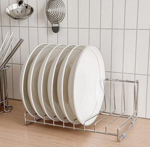 OEM/ODM Vietnam 304 Stainless Steel <b>Plate</b> Drainer <b>Rack</b> Round Standing Kitchen Storage Organizer Shelf - Product Image 2