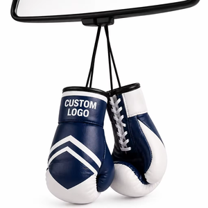 Custom Mini Laced Waterproof Boxing Gloves Keychain | PU Leather Logo | <b>Car</b> <b>Mirror</b> Hanging Decoration | Promotional Gift - Product Image 1