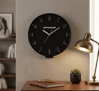 Horloge murale en plastique Levi's Square White Face Red Logo, analogique, quartz, silencieuse, design moderne, décoration de salon, personnalisable