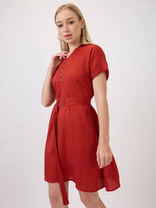 ชุดเดรสทำงานผู้หญิงคุณภาพสูง ระบายอากาศได้ 100% แขนสั้น ผ้าเนื้อนุ่มใส่สบาย พิมพ์โลโก้ตามสั่ง ซักได้ - Product Image 4