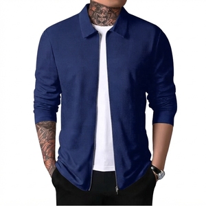 Autumn Men's Slim Fit Plain Dyed <b>Vintage</b> <b>Bomber</b> <b>Jacket</b> Casual Zipper Regular Sleeve Solid Color Outerwear XL Winter - Product Image 2