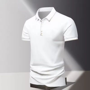 Camisa de Verano para Hombre, Moderna, de Seda de Hielo, Transpirable, de Secado Rápido, de Manga Corta, de Color Sólido, Holgada, Informal, con Cuello - Product Image 3