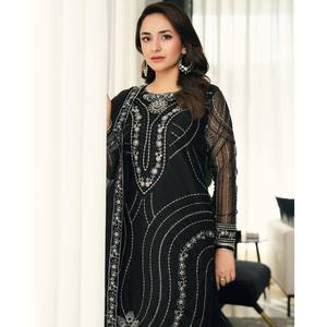 Conjunto superior e inferior de mujer de diseñador con Dupatta para ropa de fiesta - Product Image 6