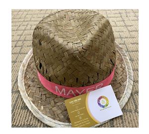 Chapeau de paille classique marron avec bord de 8 cm, circonférence de tête de 55-60 cm et ruban imprimé de 3,5 cm pour les vacances et les fêtes décontractées - Product Image 6