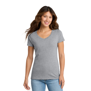 T-shirt pour femme à col en V, tissu en coton doux, manches courtes, vêtements décontractés, logo personnalisé, fabricant et fournisseur en gros - Product Image 5