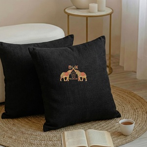 Fundas de cojines de algodón de lujo para sofá con cremallera, fundas de cojín lisas de alta calidad para hotel. - Product Image 2