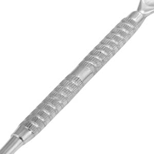 Pousse-ongles double extrémité en acier inoxydable pour manucure avec poignée texturée et pointe incurvée - Product Image 3