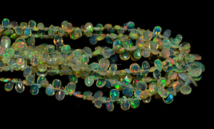 Pierre d'opale éthiopienne naturelle en forme de poire 4x4 à 9x5mm perles à facettes perles multicolores utilisation de pierre pour la fabrication de bijoux - Product Image 3