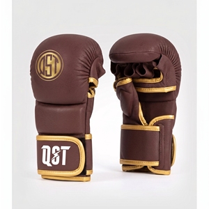 Gants de boxe en cuir premium respirants avec sangle de poignet réglable pour les arts martiaux mixtes, le sparring et l'entraînement en salle de sport - Product Image 1