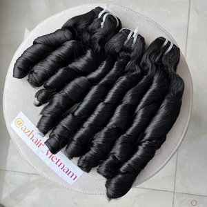 Bouncy Funmi Wavy Collected Directly From 100% Vietnamese Raw Human <b>Hair</b> Extensions With Wholesale Price - Product Image 4
